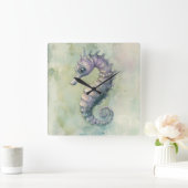 エレガントなタツノオトシゴの壁掛け時計 スクエア壁時計 (ホーム)