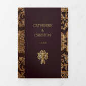 エレガントなタペストリーウェディング 三つ折り招待状 (カバー)