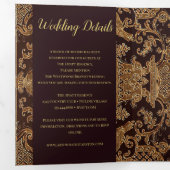 エレガントなタペストリーウェディング 三つ折り招待状 (内部最初)