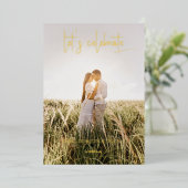 エレガントなタンポポの願いを祝おう フォト 箔招待状 (立ち正面)