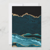 エレガントなターコイズとゴールドのグリッターアゲート 60歳の誕生日 招待状 (裏面)