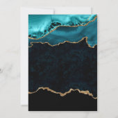 エレガントなターコイズとゴールドのマーブルアゲート卒業 招待状 (裏面)