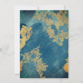 エレガントなターコイズとゴールドの聖書のクリスチャンウェディング 招待状 (裏面)