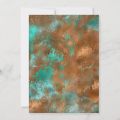 エレガントなターコイズと銅の風合い アブストラクト ブライダルシャワー 招待状 (裏面)