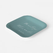 エレガントなターコイズのカリグラフィー ペーパープレート (傾斜あり)