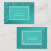 エレガントなターコイズのグリッターの一見 名刺 (正面/裏面)