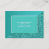 エレガントなターコイズのグリッターの一見 名刺 (裏面)