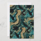 エレガントなターコイズの箔と金のグリッターアゲートのウェディング 招待状 (裏面)