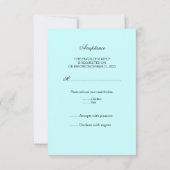 エレガントなターコイズは渦巻きまRSVPを結婚します 出欠カード (裏面)