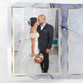 エレガントなターコイズアメジスト抽象インク 三つ折り招待状 (内部最初)