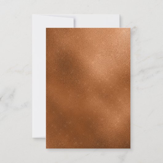 エレガントなターコイズカラーの銅と白の花の結婚式の披露宴 招待状 (裏面)