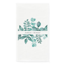 エレガントなターコイズグリーン ウォーターカラー モダンウェディング