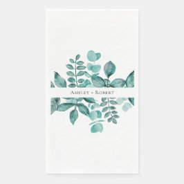 エレガントなターコイズグリーン ウォーターカラー モダンウェディング