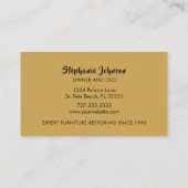 エレガントなターコイズゴールドのグランジ・ヴィンテージスタイル 名刺 (裏面)