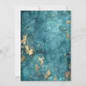 エレガントなターコイズゴールドの聖書の一節を使ったクリスチャンウェディング 招待状 (裏面)