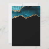 エレガントなターコイズゴールドアゲート 80歳の誕生日 招待状 (裏面)