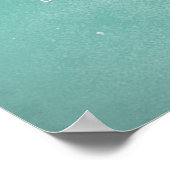 エレガントなターコイズゴールド蓮の花 ヨガ瞑想インストラクター ポスター (角)