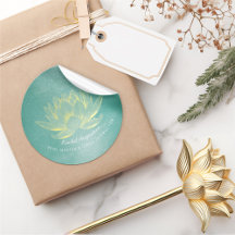 エレガントなターコイズゴールド蓮の葉 ヨガ瞑想指導者