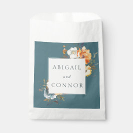 エレガントなターコイズテラコッタネイビーボホフラワーリング フェイバーバッグ