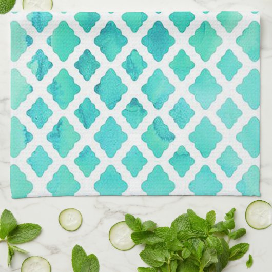 エレガントなターコイズデザイン キッチンタオル (折り畳み)