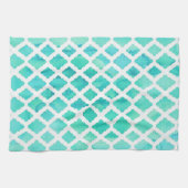 エレガントなターコイズデザイン キッチンタオル (横)