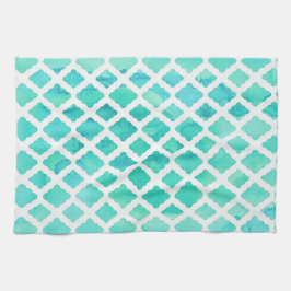 エレガントなターコイズデザイン キッチンタオル