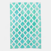 エレガントなターコイズデザイン キッチンタオル (縦)