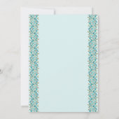 エレガントなターコイズブルーとスカイブルー　イスラム教アラビア語ニッカーフ 招待状 (裏面)