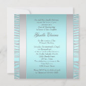 エレガントなターコイズブルーのキンセアニエラ 招待状 (裏面)