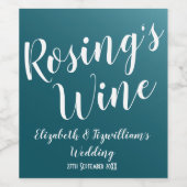 エレガントなターコイズブルーのワインボトルラベル ワインラベル (シングルラベル)