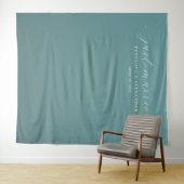 エレガントなターコイズブルーの結婚記念 タペストリー (インサイチュ(横))