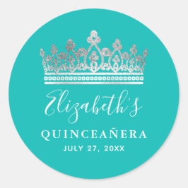 エレガントなターコイズブルーシルバークラウン　キンセアネラ　名前 ラウンドシール