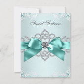 エレガントなターコイズブルーダイヤモンド　あらゆるシーンに 招待状 (正面)