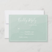 エレガントなターコイズ水彩画ウェディングRSVP 招待状 (正面)