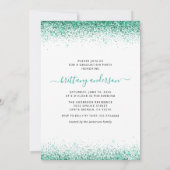 エレガントなターコイズ色の卒業式写真招待状4枚セット 招待状 (裏面)