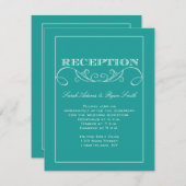 エレガントなターコイズ色の披露宴招待状 招待状 (正面/裏面)