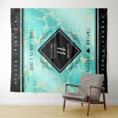 エレガントなターコイズ11周年結婚記念日 タペストリー (インサイチュ(横))
