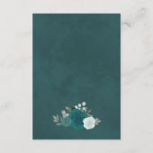 エレガントなターコイズ & アクア ローズの結婚式 詳細QRコード エンクロージャーカード (裏面)