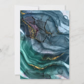 エレガントなターコイズ&ゴールドアゲートのウェディング 招待状 (裏面)