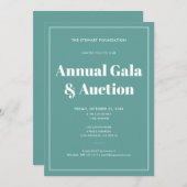 エレガントなターコイズ ミニマル ビジネス コーポレート イベント 招待状 (正面/裏面)