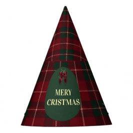 エレガントなタータンチェックのクリスマスパーティー パーティーハット