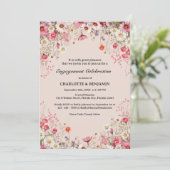 エレガントなダイシーフローラルスプリングエンゲージメントパーティー 招待状 (スタンド正面)