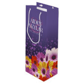 エレガントなダイジーとパープルグリッターの結婚式 ワインギフトバッグ (正面アングル)