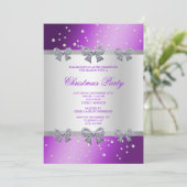 エレガントなダイヤモンドのリボンとパールが輝くクリスマス 招待状 (スタンド正面)