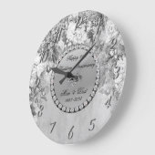 エレガントなダイヤモンドの花 25周年記念 ラージ壁時計 (傾斜)