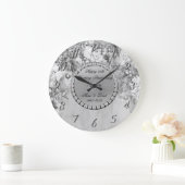 エレガントなダイヤモンドの花 25周年記念 ラージ壁時計 (ホーム)
