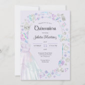 エレガントなダイヤモンドプリンセスドレス ラベンダークィンセアニェラ 招待状 (正面)