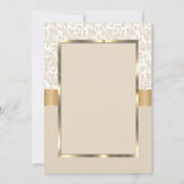 エレガントなダイヤモンド ダマスク フレーム 結婚記念日 招待状 (裏面)