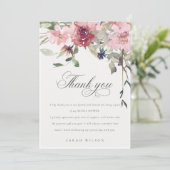 エレガントなダスキーブルー ブライダルシャワー サンキューカード (スタンド正面)