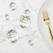 エレガントなダスティグリーン ユーカリ ゴールド ブライダルシャワー コンフェッティ (グループ)